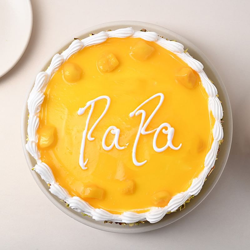 Father's Day Special Mango Cake - Sliced View